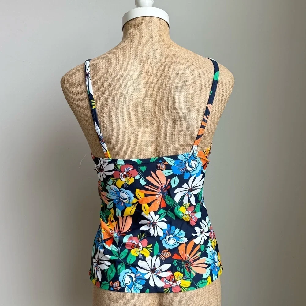 Ellen Tracy Hi Neck Tankini Swim Top Size 8 NWOT